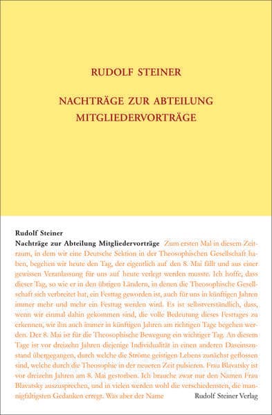 Nachträge zur Abteilung Mitgliedervorträge