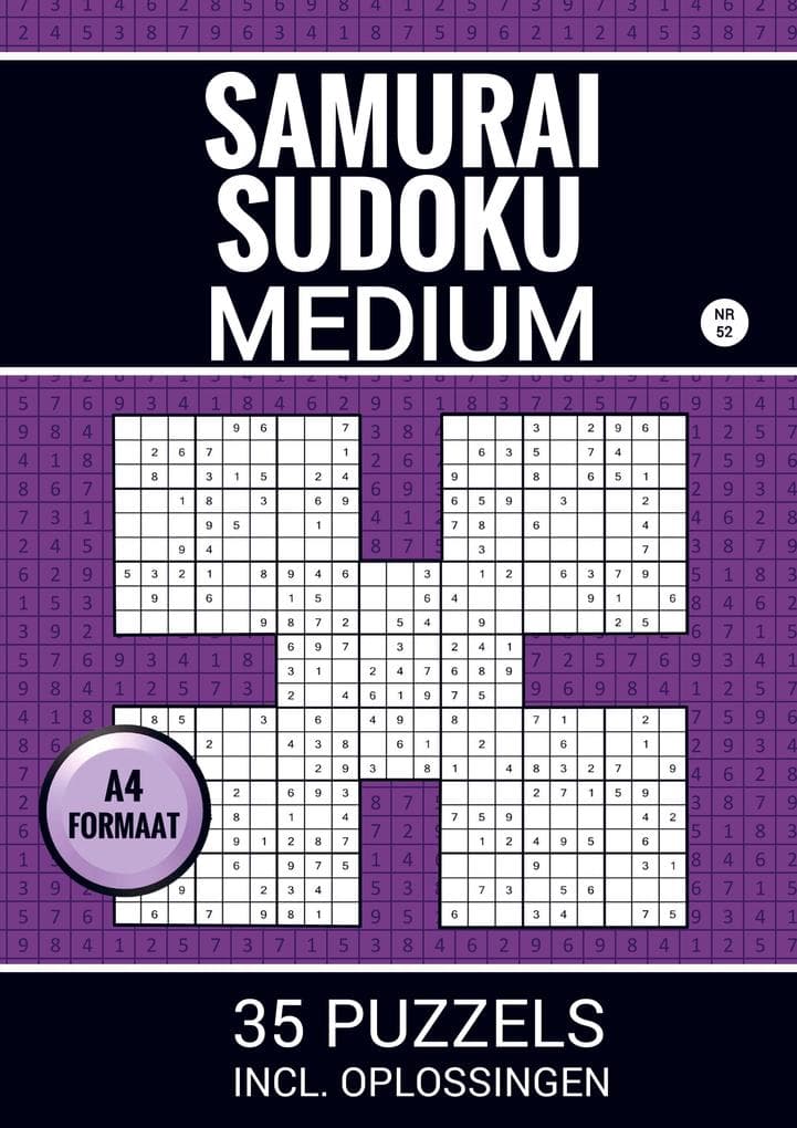 Samurai Sudoku - Medium - 35 Puzzels Incl. Oplossingen - Nr. 52