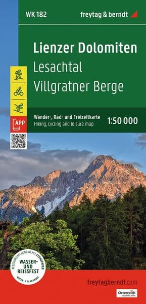 freytag & berndt Wanderkarte WK 182 Lienzer Dolomiten, Lesachtal - Villgratner Berge 1:50.000
