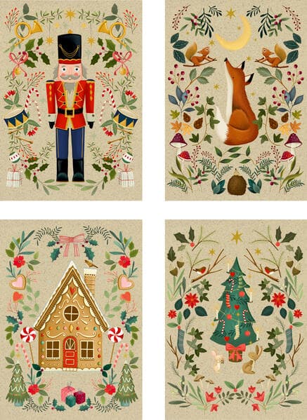 A5-Graspapier-Adventskalender - Weihnachtszauber