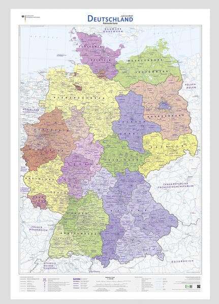 Deutschland auf einen Blick! Politische Karte 1:750 000
