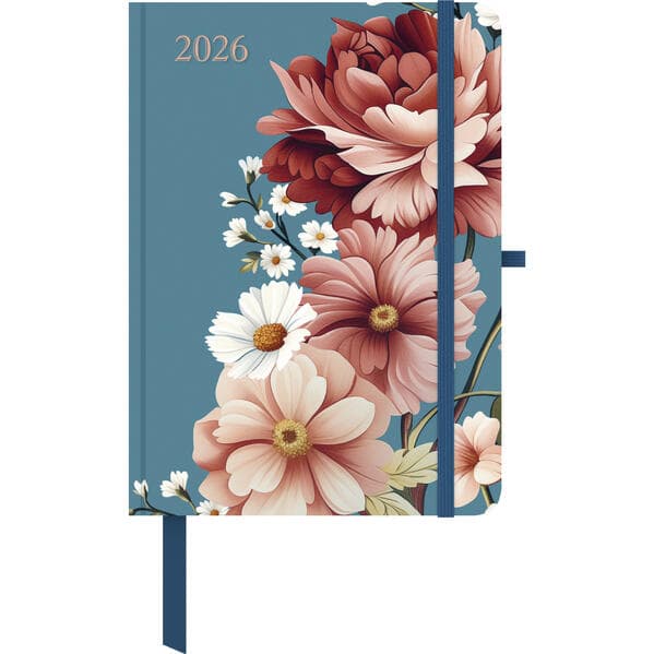 GreenLine Diary Floral 2026 - Buchkalender - Taschenkalender - 16x22
