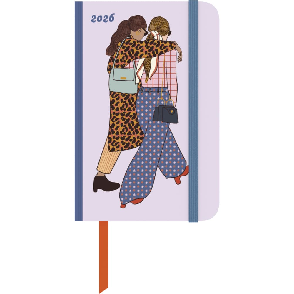 DUMONT - Emmy Lupin 2026 - Taschenkalender klein 9x14 cm - Wochen-Notizkalender mit Verschlussband & Falttasche, stylischer Begleiter für Frauen