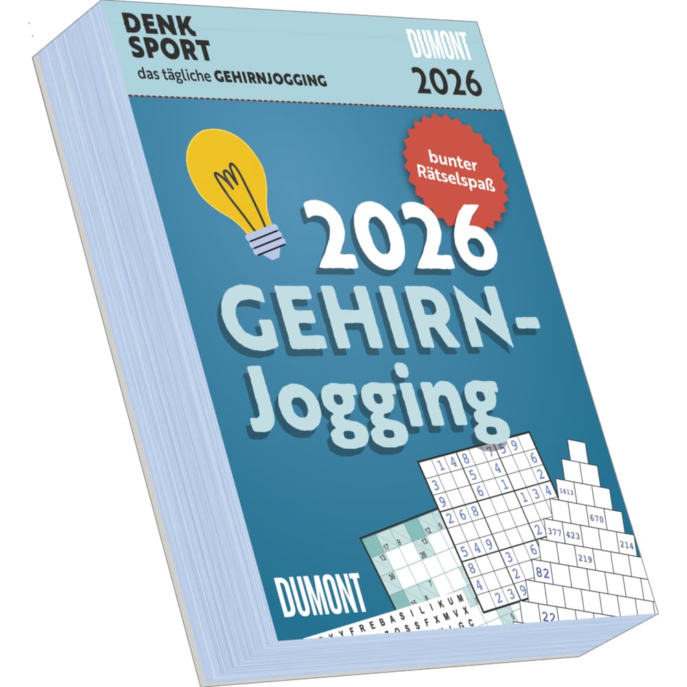 DUMONT - Gehirnjogging 2026 - Tagesabreißkalender 15 x 21 cm, Rätselkalender mit 313 Seiten für Knob