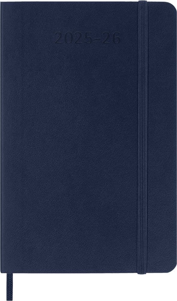 Moleskine 18 Monate Wochen Notizkalender 2025/2026, Pocket/A6, 1 Wo = 1 Seite, rechts linierte Seite, Weicher Einband, Saphir