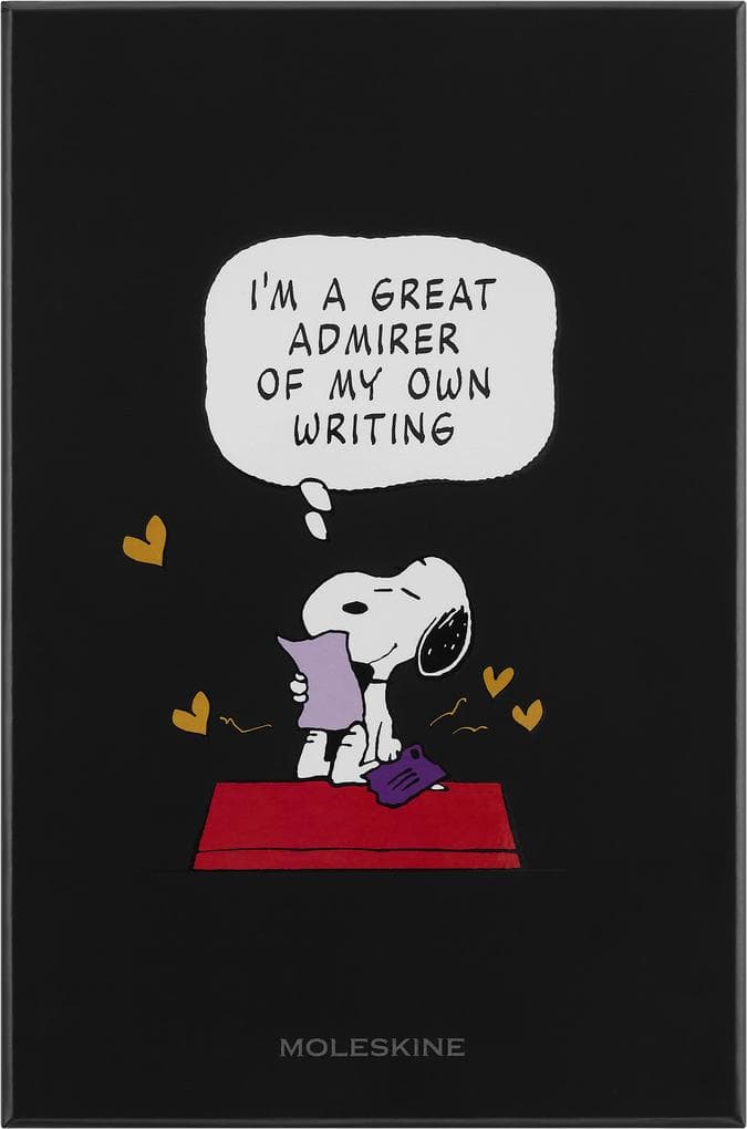 Moleskine Peanuts Snoopy Verehrer Notizbuch limitierte Ausgabe, L/A5, liniert, fester Einband, Schwarz, mit Box