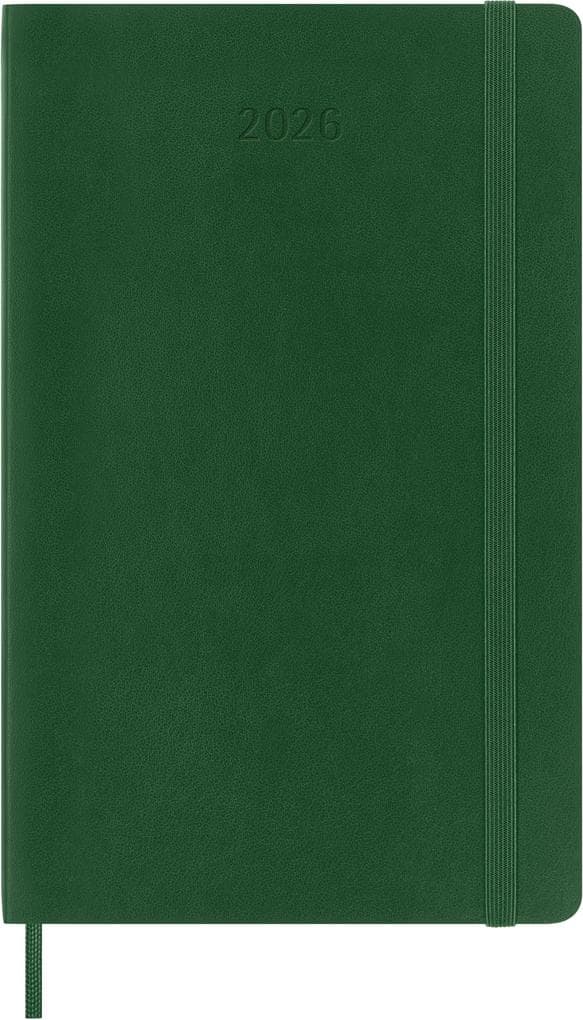 Moleskine 12 Monate Tageskalender 2026, Large/A5, 1 Tag = 1 Seite, Weicher Einband, Myrtengrün