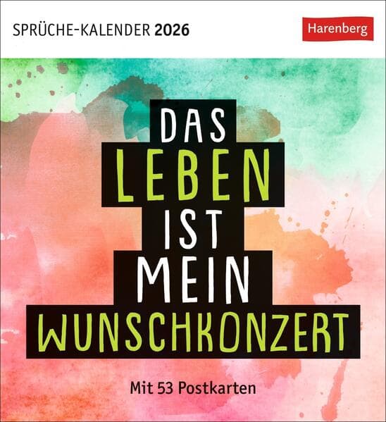 Positive-Sprüche-Kalender Postkartenkalender 2026 - Mit 53 Postkarten