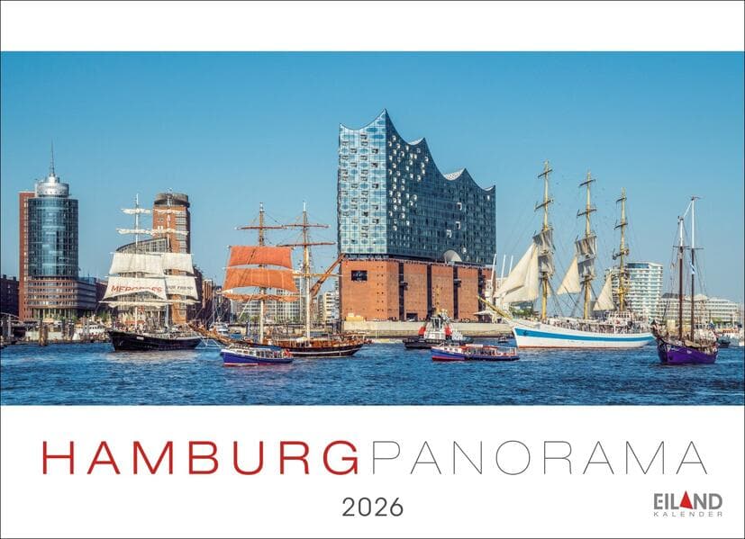 Hamburg Panorama Postkartenkalender 2026