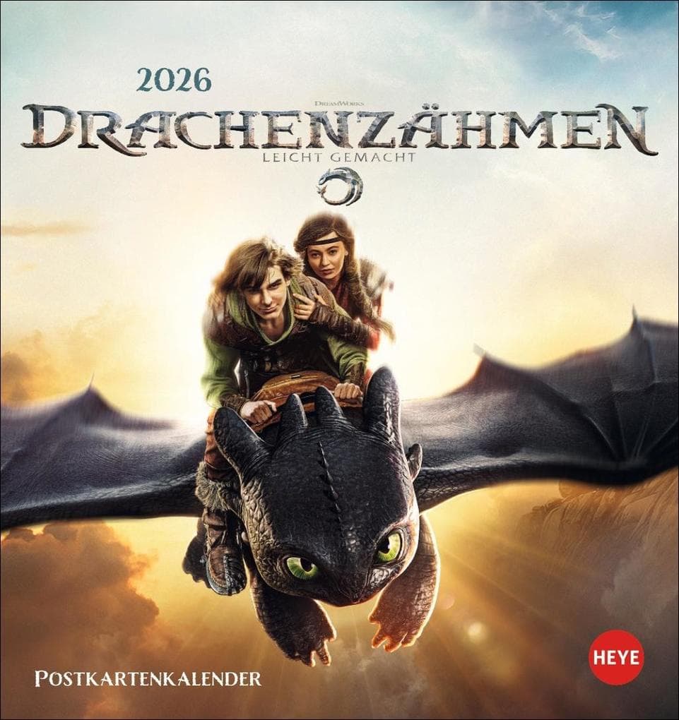Drachenzähmen Postkartenkalender 2026