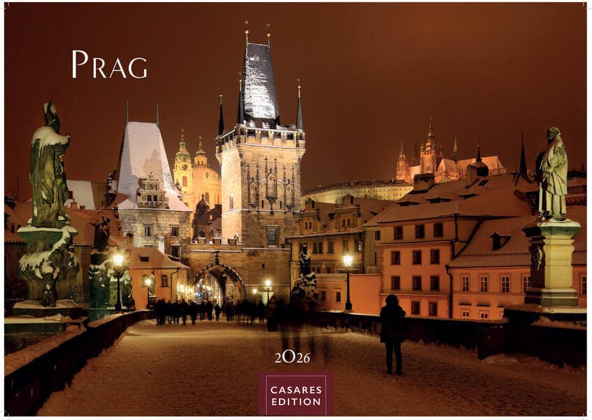 Prag Kalender 2026 - Wandkalender | Fotokalender Osteuropa 35x50cm Grosses Format - Hochwertige Fotos von Prags bekanntesten Bauwerken, historischen Plätzen und malerischen Ecken
