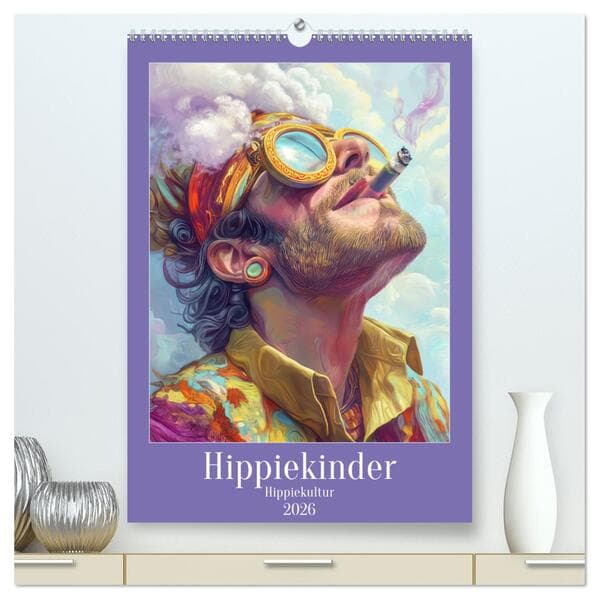 Hippiekinder - Hippiekultur (hochwertiger Premium Wandkalender 2026 DIN A2 hoch), Kunstdruck in Hochglanz