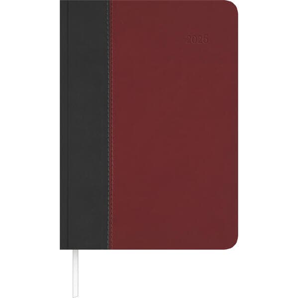 Buchkalender Premium Fire schwarz-rot 2026 - Büro-Kalender A5 - Cheftimer - 1 Tag 1 Seite - 416 Seiten - Tucson-Einband - Zettler