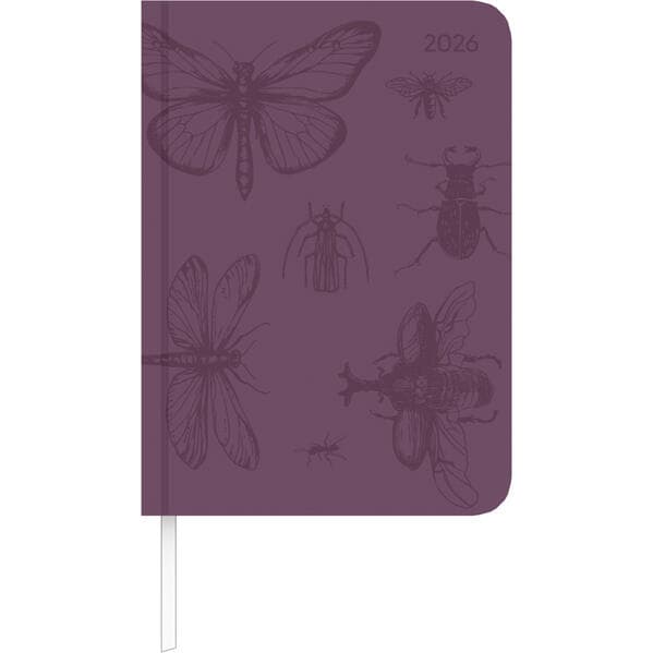 Lady Journal Deluxe Purple 2026 - Taschen-Kalender A6 (10,7x15,2 cm) - Tucson Einband - mit Motivprägung - Weekly - 192 Seiten - Alpha Edition