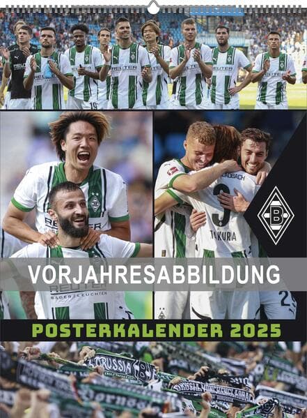 Borussia Mönchengladbach 2026 Wandkalender XL - Fußballkalender - Fankalender - 48x64 - Sport