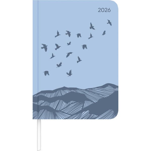 Lady Journal Deluxe Sky 2026 - Taschen-Kalender A6 (10,7x15,2 cm) - Tucson Einband - mit Motivprägung - Weekly - 192 Seiten - Alpha Edition