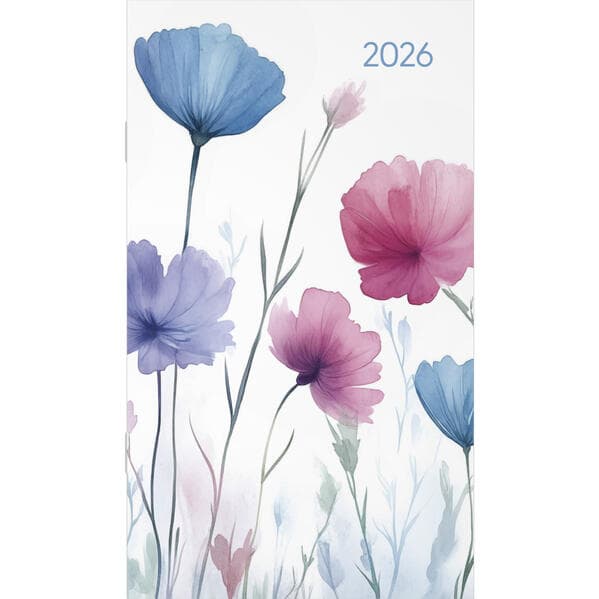 Miniplaner Style Blumenwiese 2026 - Taschen-Kalender 9x15 cm - Weekly - 64 Seiten - 1 Seite 1 Woche - Notiz-Heft - Alpha Edition