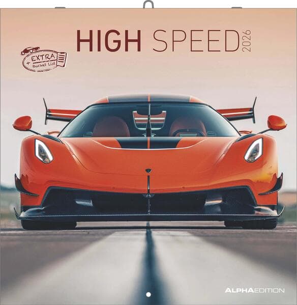 High Speed 2026 - Broschürenkalender 30x30 cm (30x60 geöffnet) - Kalender mit Platz für Notizen - Bildkalender - Wandplaner - Technikkalender