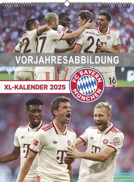 N NEUMANNVERLAGE - FC Bayern München 2026 Posterkalender, 48x64cm, Fußball-Kalender mit Motiven der Stars, Fan-Kalender mit Fußball-Highlights, Spiralbindung und internationales Kalendarium