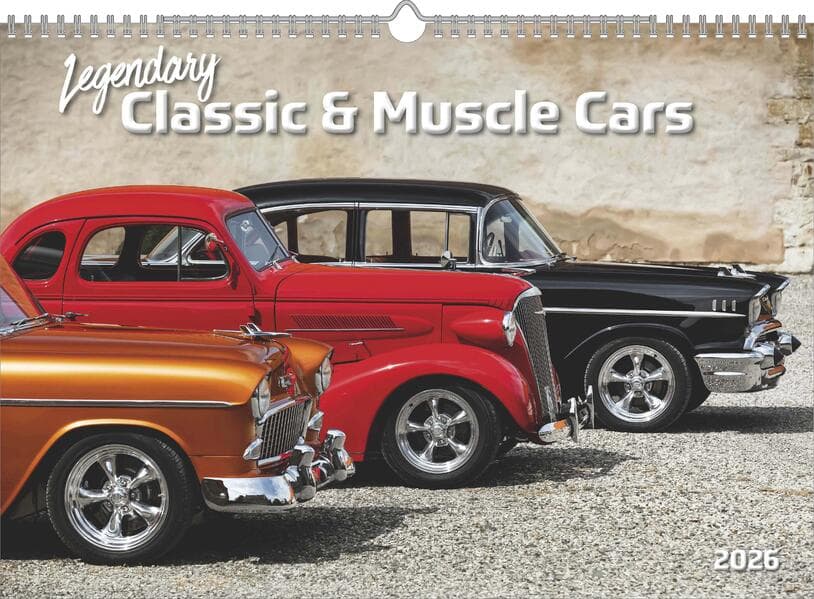 Legendary Classic & Muscle Cars 2026 - Wand-Kalender - Auto-Kalender - 42x29,7 - Oldtimer