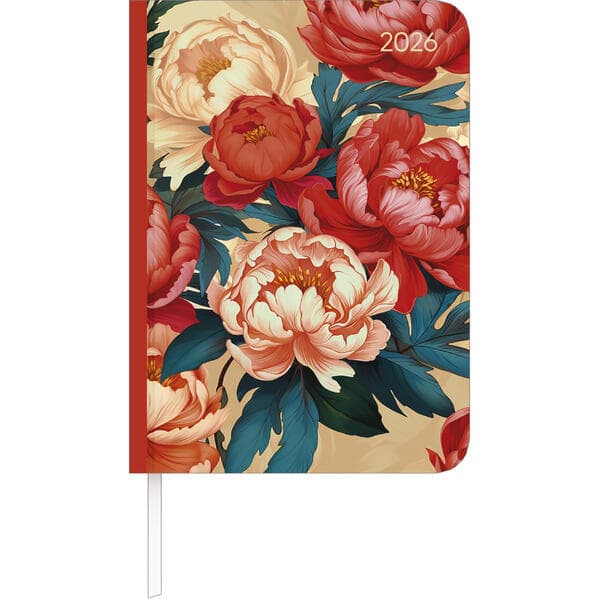 Lady Journal Roses 2026 - Rose - Taschenkalender A6 (10,7x15,2 cm) - Weekly - 192 Seiten - Notiz-Buch - Termin-Planer - Alpha Edition