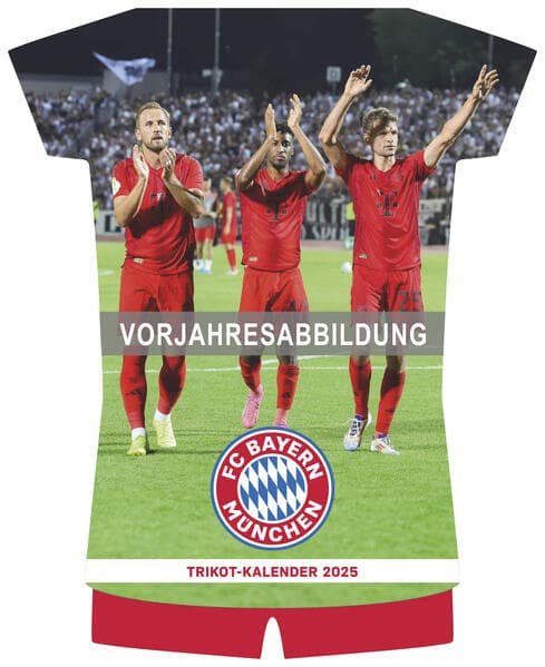FC Bayern München 2026 - Trikotkalender - Wand-Kalender - Fan-Kalender - Fußball-Kalender - 34,1x42 - Sport