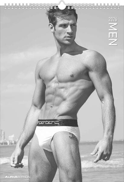 Men 2026 - Bildkalender 29,7x42 cm - Männer - erotischer Kalender - hochwertiger Erotikkalender - schwarz-weiß - Wandplaner - Wandkalender