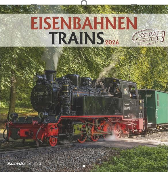 Eisenbahnen 2026 - Broschürenkalender 30x30 cm (30x60 geöffnet) - Kalender mit Platz für Notizen - Steam Engines - Bildkalender - Wandkalender
