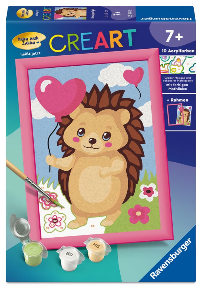CreArt, Malen nach Zahlen Kinder - Herziger Igel