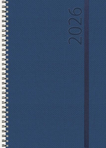 Buchkalender Wochentimer Spirale dunkelblau 2026