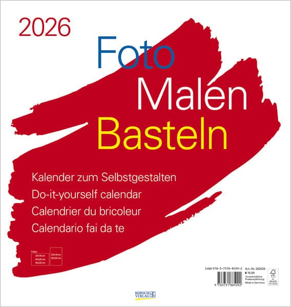 Foto-Malen-Basteln Bastelkalender weiß groß 2026