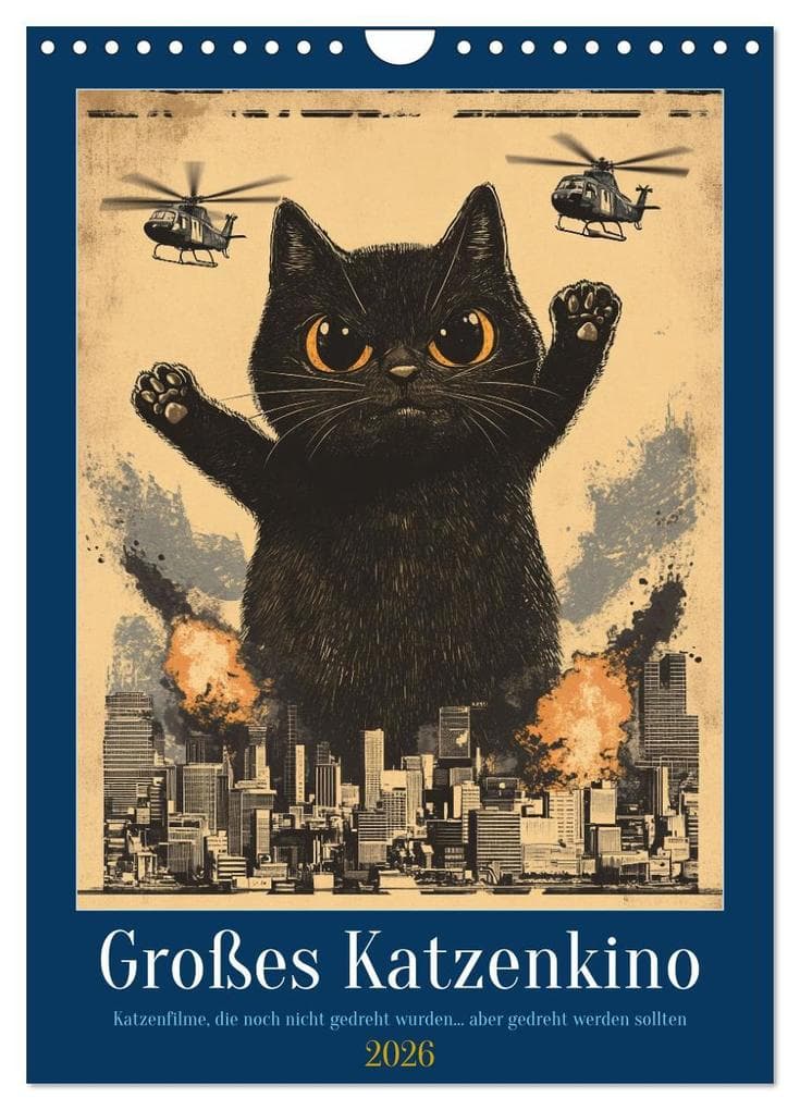 Großes Katzenkino (Wandkalender 2026 DIN A4 hoch), CALVENDO Monatskalender