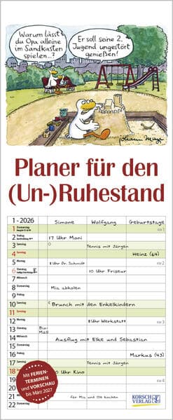 Planer für den (Un-)Ruhestand 2026