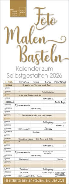 Foto-Malen-Basteln Familientimer gold 2026