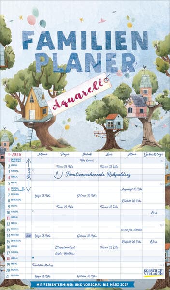 Familienplaner Aquarell 2026
