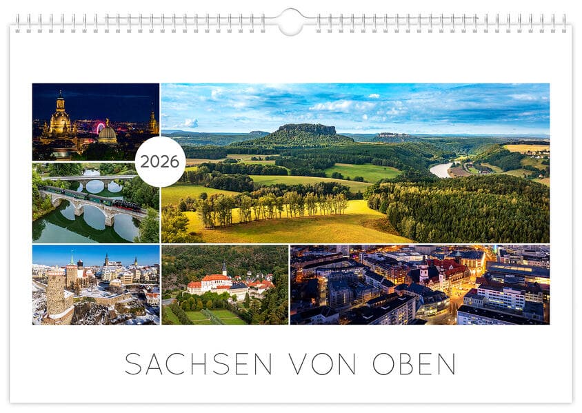 Kalender Sachsen von oben 2026 - Luftaufnahmen