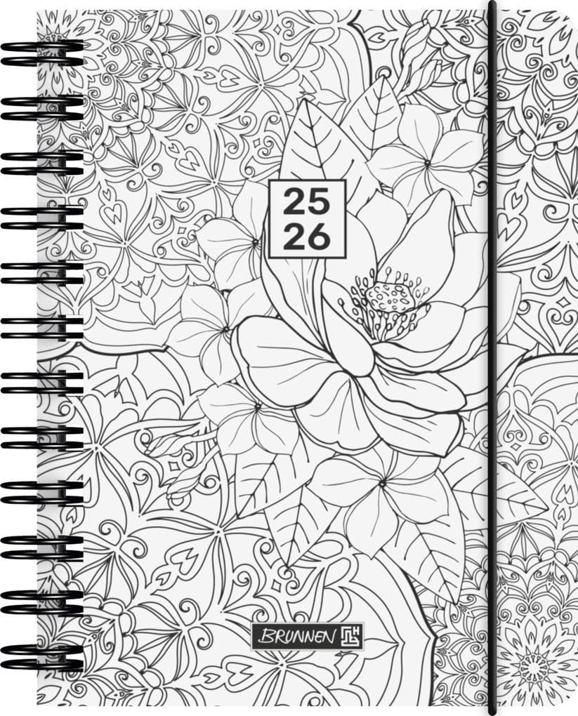BRUNNEN Schülerkalender (2025/2026) "ZENart", 1 Seite = 1 Tag, A6, 352 Seiten, PP-Umschlag