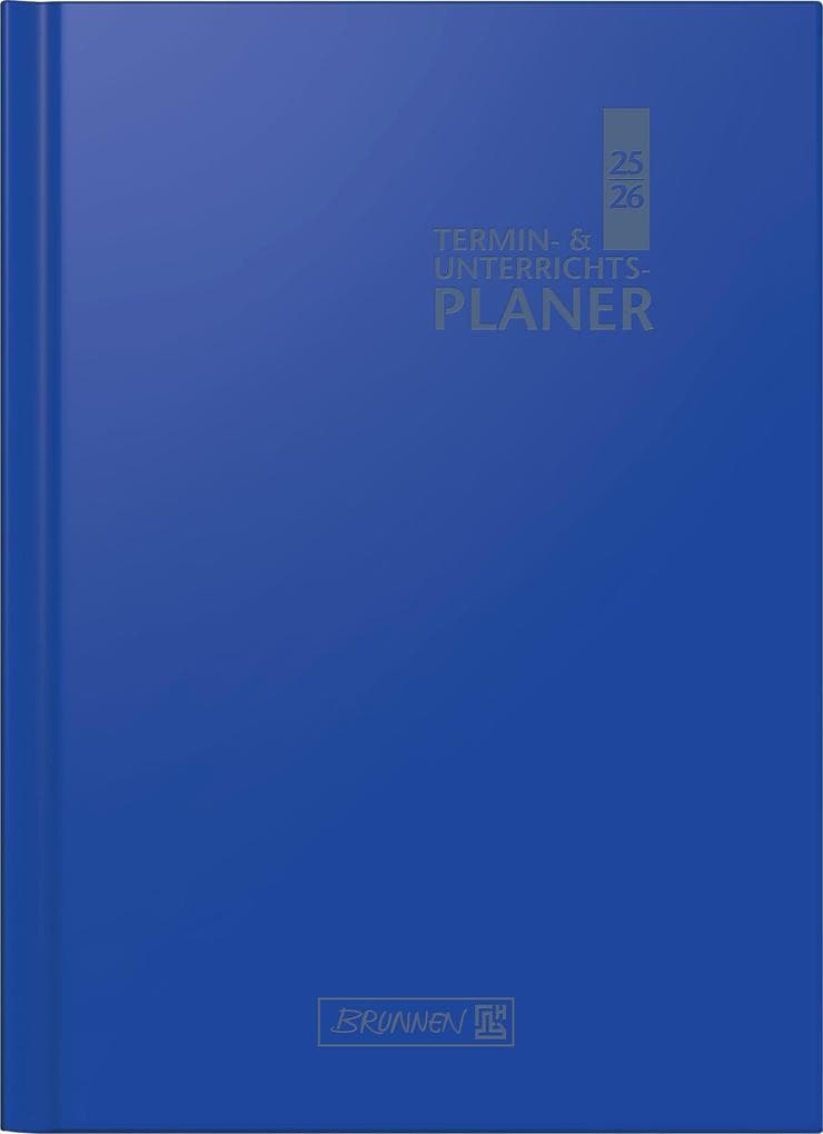 BRUNNEN Termin- & Unterrichtsplaner (2025/2026), 2 Seiten = 1 Woche, A4, 224 Seiten, Kunststoff-Einband Baladek, blau