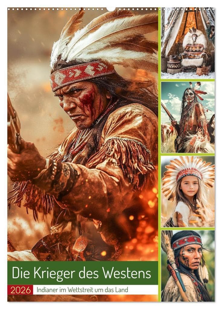 Die Krieger des Westens (Wandkalender 2026 DIN A2 hoch), CALVENDO Monatskalender