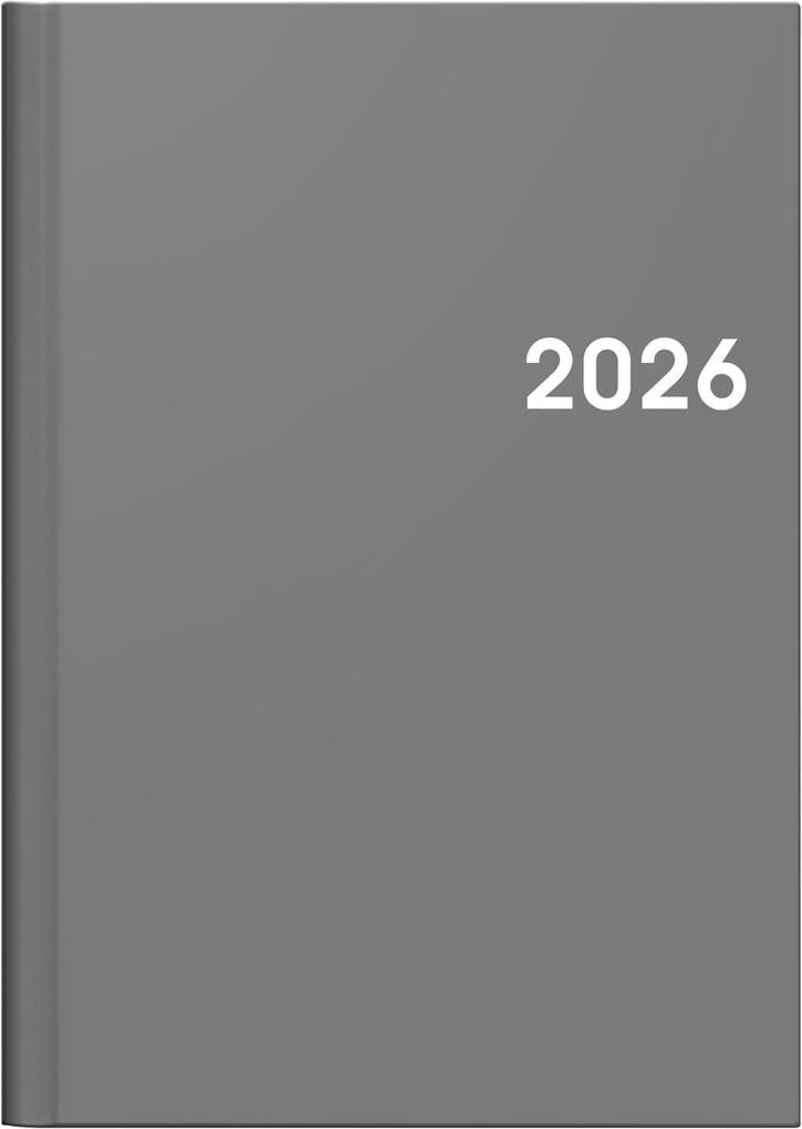 BRUNNEN 1079661636 | Buchkalender Mod. 796 2026 | A5, Kunststoff, grau