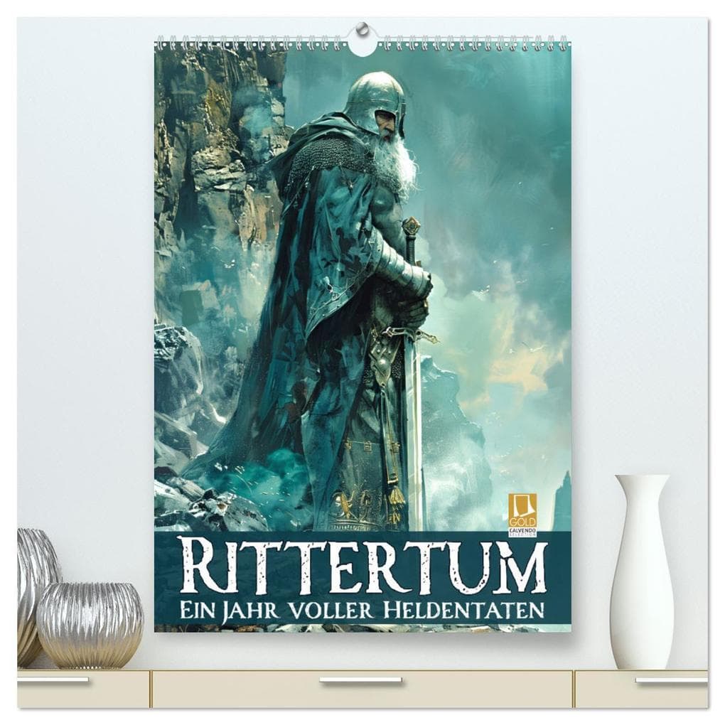Rittertum - ein Jahr voller Heldentaten (hochwertiger Premium Wandkalender 2026 DIN A2 hoch), Kunstdruck in Hochglanz