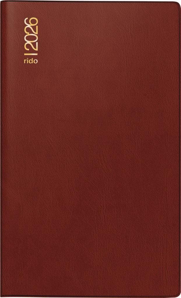 rido/idé 7046892296 | Taschenkalender Mod. M-Planer 2026 | A6, Kunststoff, bordeaux