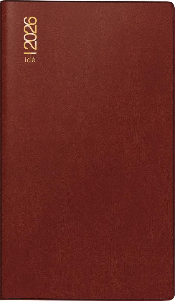 rido/idé 7040302296 | Taschenkalender Mod. TM 12 2026 | A6, Kunststoff, bordeaux