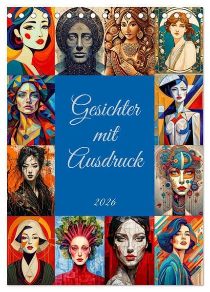 Gesichter mit Ausdruck (Tischkalender 2026 DIN A5 hoch), CALVENDO Monatskalender