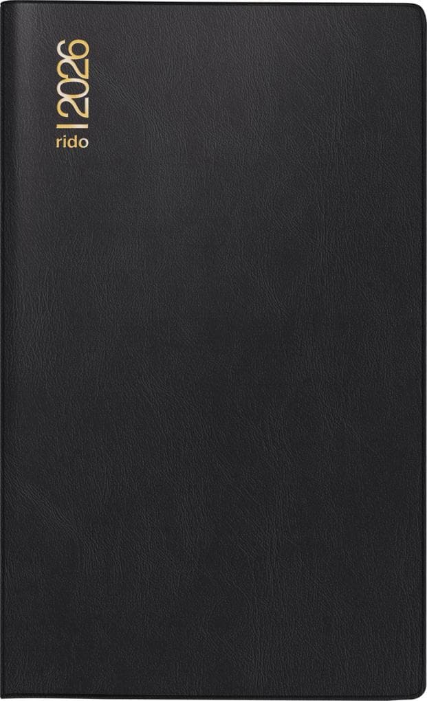 rido/idé 7046892906 | Taschenkalender Mod. M-Planer 2026 | A6, Kunststoff, schwarz