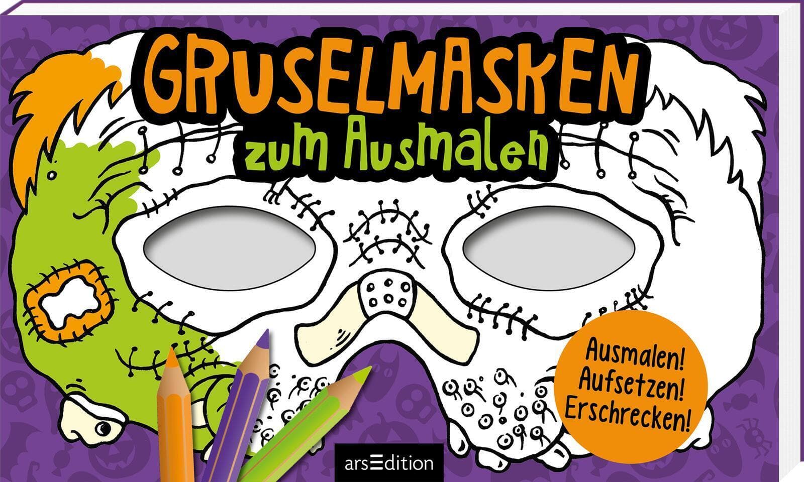 Gruselmasken zum Ausmalen