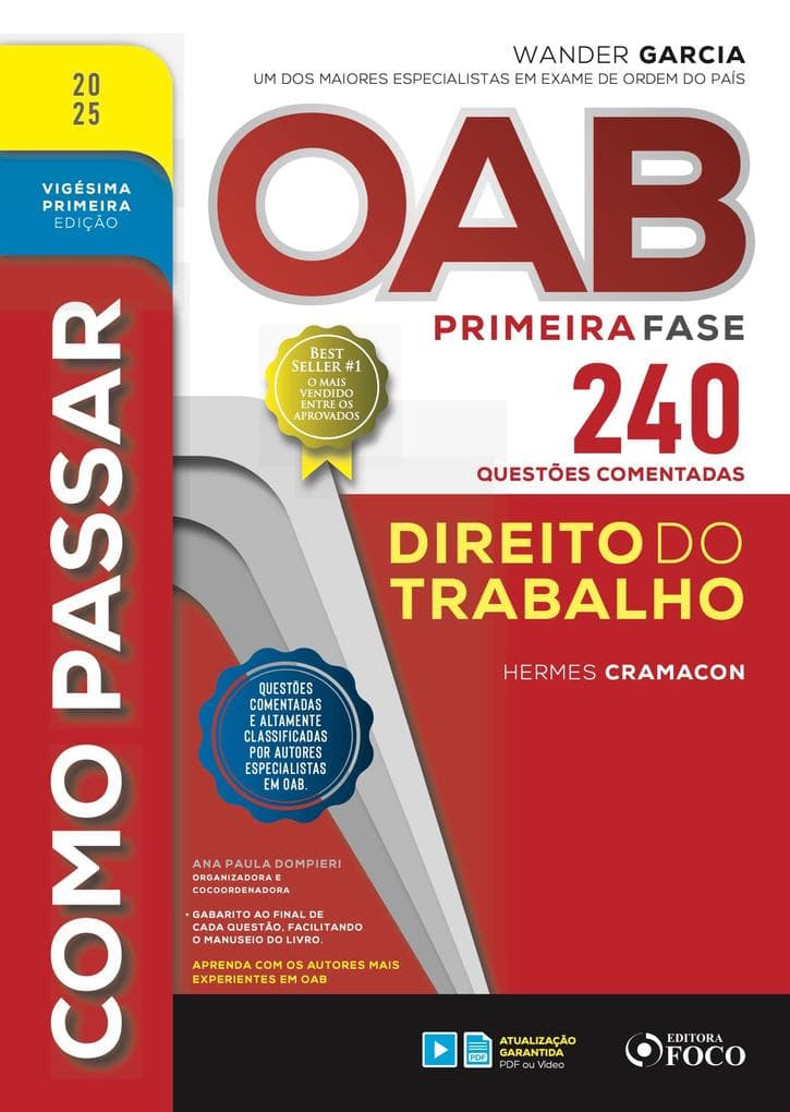 Como passar OAB primeira fase - 240 questões comentadas - Direito do trabalho