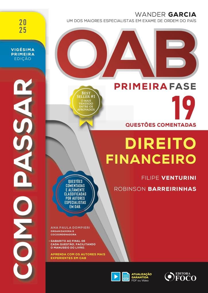 Como passar OAB primeira fase - 19 questões comentadas - Direito financeiro