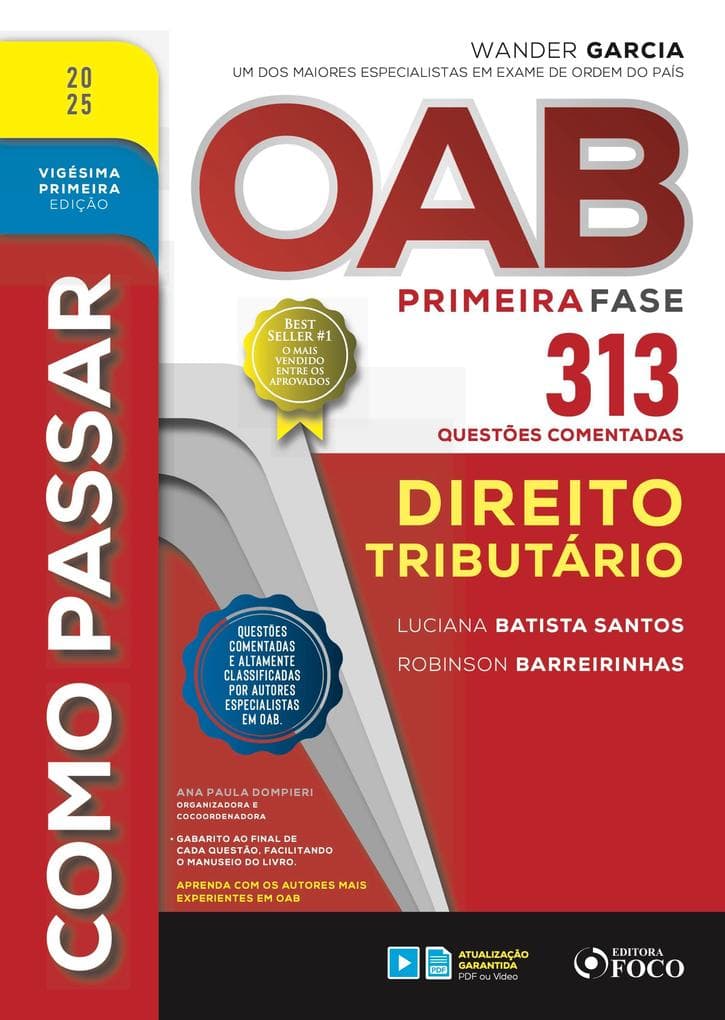 Como passar OAB primeira fase - 313 questões comentadas - Direito tributário