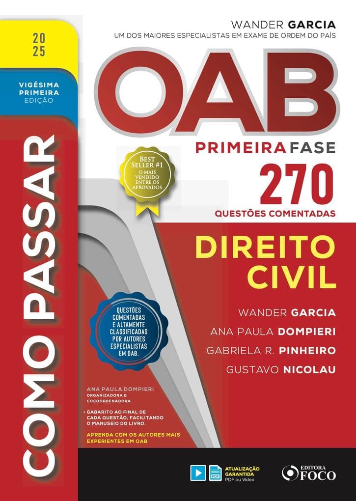 Como passar OAB primeira fase - 270 questões comentadas - Direito civil